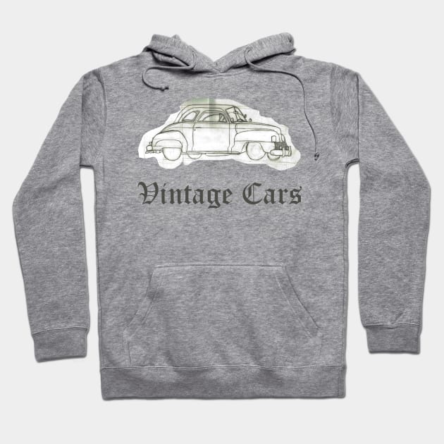 Vintage Cars Weathered Scrapbook Car Hoodie by Maries Papier Bleu